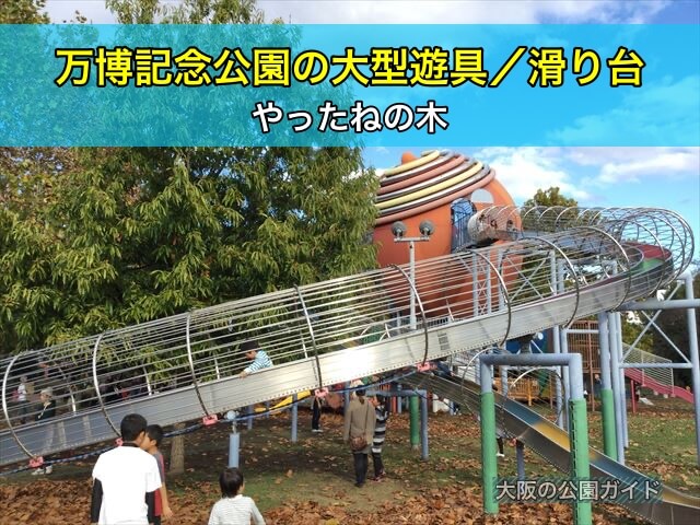 万博記念公園の大型遊具／滑り台「やったねの木」