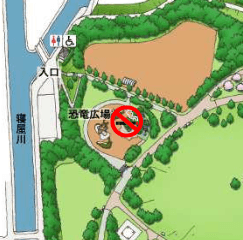 深北緑地②「恐竜広場」トイレの地図