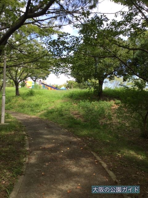 木陰から見た舞洲緑地公園
