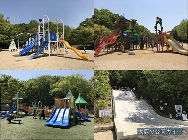 錦織公園の大型複合遊具①「水辺の里」