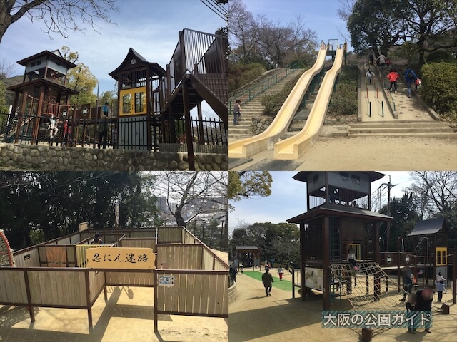 五月山公園のアスレチック遊具「忍者のとりで」